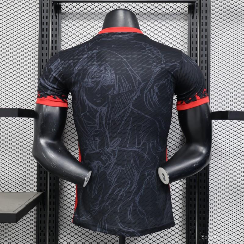 قميص المنتخب الياباني 2025 إصدار اللاعب 2025 أسود بتصميم شخصية أنيمي