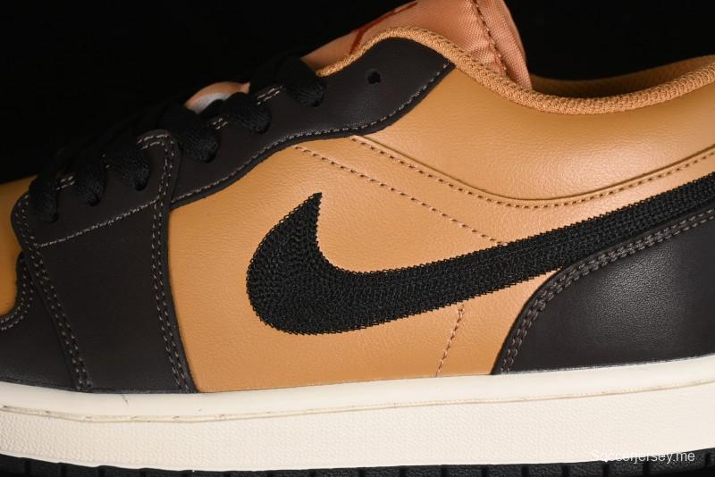 Nike Air Jordan 1 Low Flax/Baroque Brown Casual Basketball Shoes - HQ3603-201