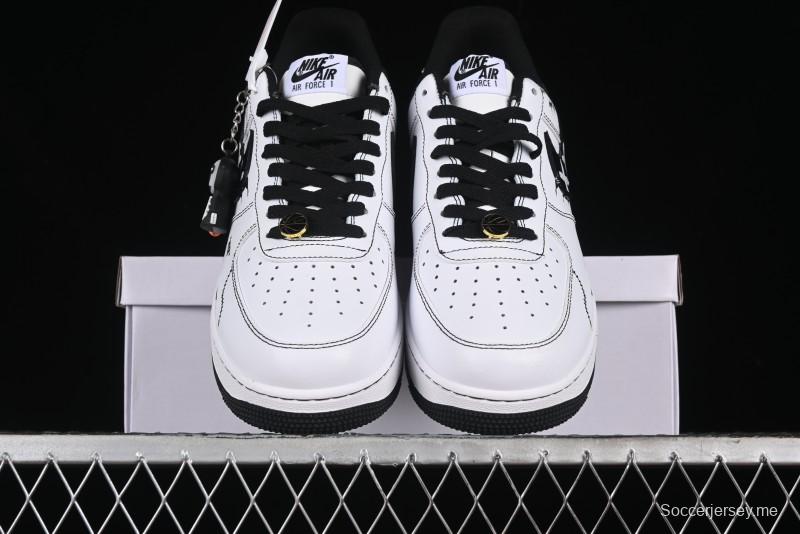 Nike Air Force 1 '07 Low Casual Sneakers with Black and White Hand-Drawn Anime Design - CT2585-100