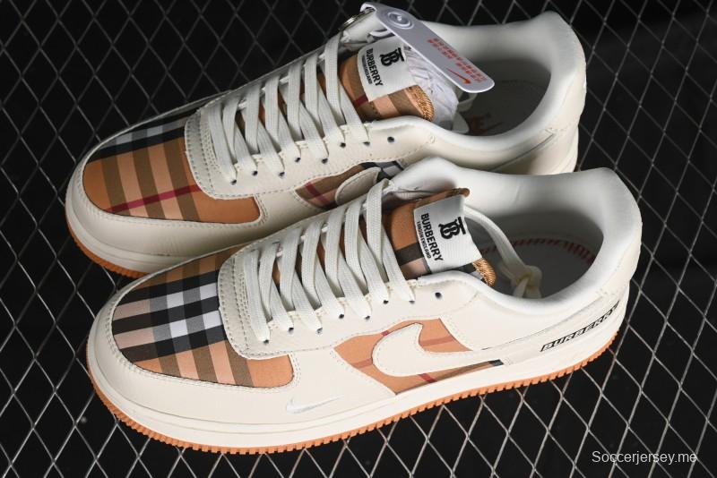 Nike Air Force 1 '07 Low Burberry Check Print Casual Sneakers - DF0180-006
