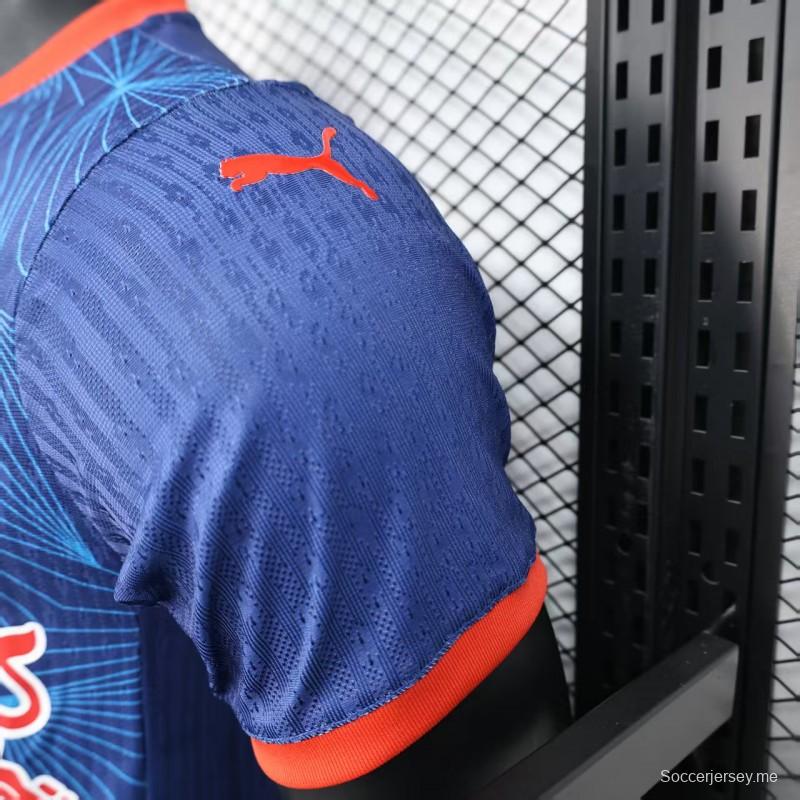 إصدار اللاعب 25/26 RB Bragantino أزرق بنمط هندسي وشعار ريد بول قميص بشعار ريد بول