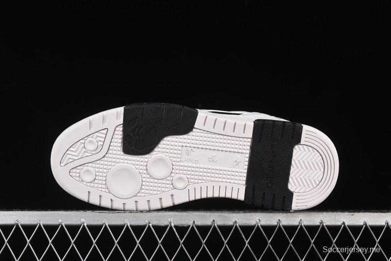 Off-White Out Of Office Low-Top Fashion Sneakers in White Black - AJD4