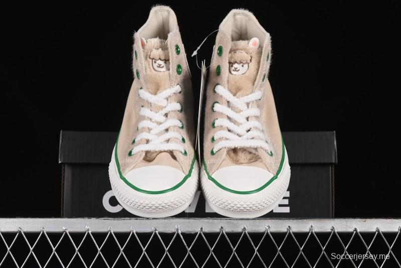 Converse Zoo Happy Pets Series High-Top Casual Sneakers with Plush Lining for Autumn Winter - A12768C