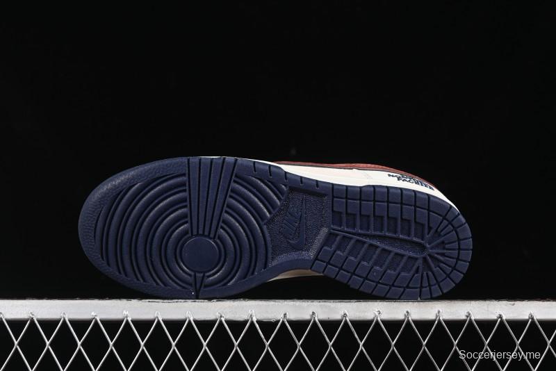 Nike SB Dunk Low The North Face Collaboration - Two-Tone Red Brown Swoosh Anniversary Custom Low-Top Casual Skate Shoes - DJ2024-036