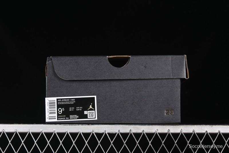 Nike Air Jordan 1 Mid AJ1 Lakers Colorway Black White Purple Mid-Top Casual Sneakers - DQ8426-154