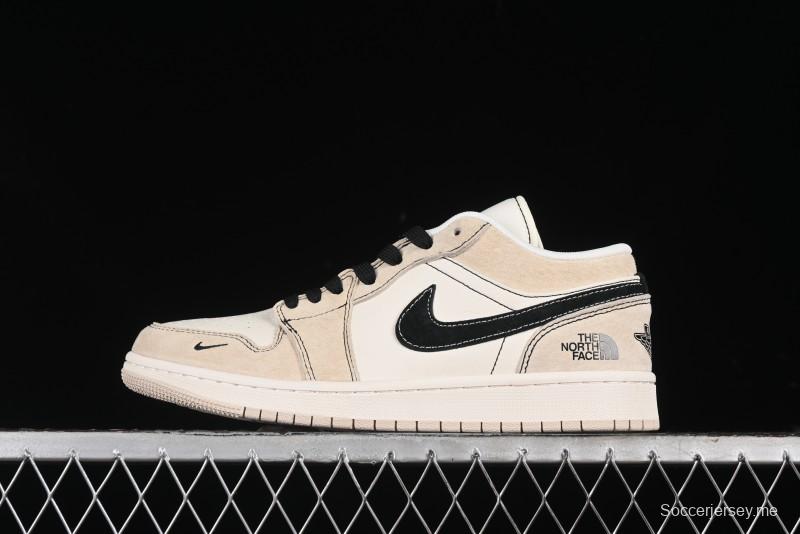 Nike Air Jordan 1 Low AJ1 The North Face Collaboration - Beige Coffee Retro Basketball Shoes - SJ9950-028