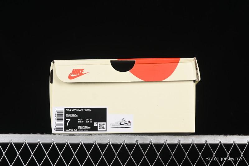 Nike SB Dunk Low Stussy Collaboration - Lace-Up Off White Navy Swoosh Anniversary High-End Custom Low-Top Casual Sneakers - SJ2068-308