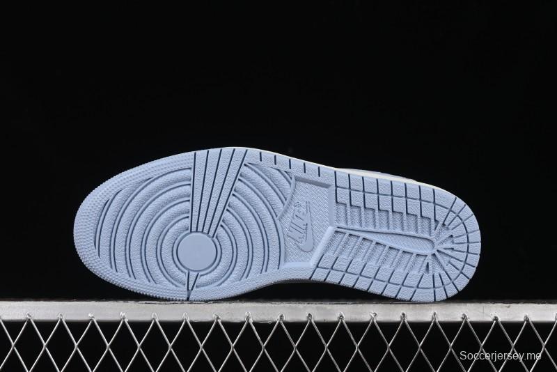 Nike Travis Scott x Fragment Design x Air Jordan 1 Low OG SP AJ1 Supreme Collaboration - Tie-Dye Blue Low-Top Casual Sneakers - CH6336-010