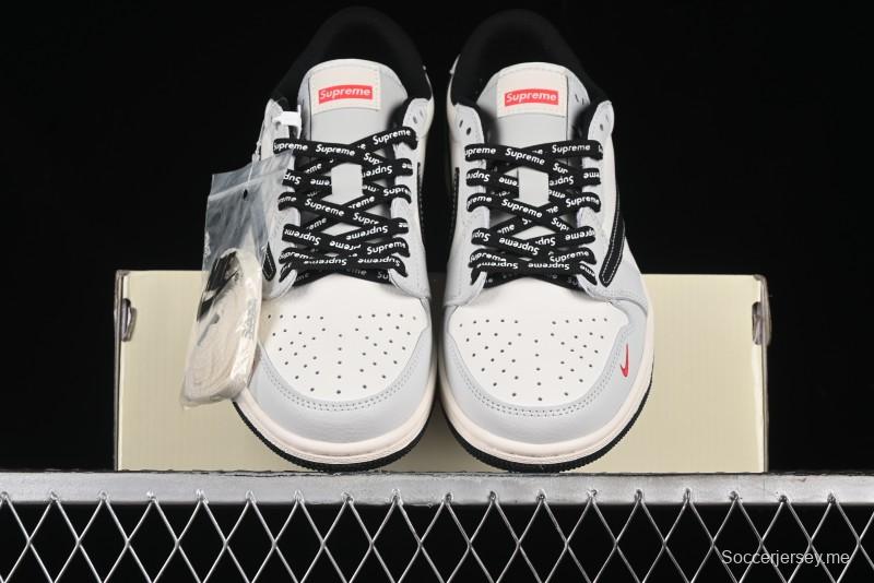 Nike Travis Scott x Fragment Design x Air Jordan 1 Low OG SP AJ1 Supreme Collaboration - Mist Blue Low-top Casual Sneakers - SJ2068-119