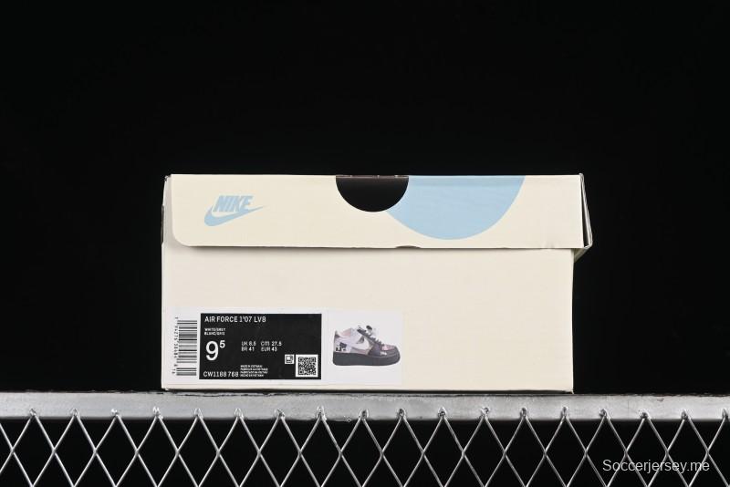 Nike Air Force 1 '07 Low Casual Sneakers with Lazy Panda Design - CW1188-768