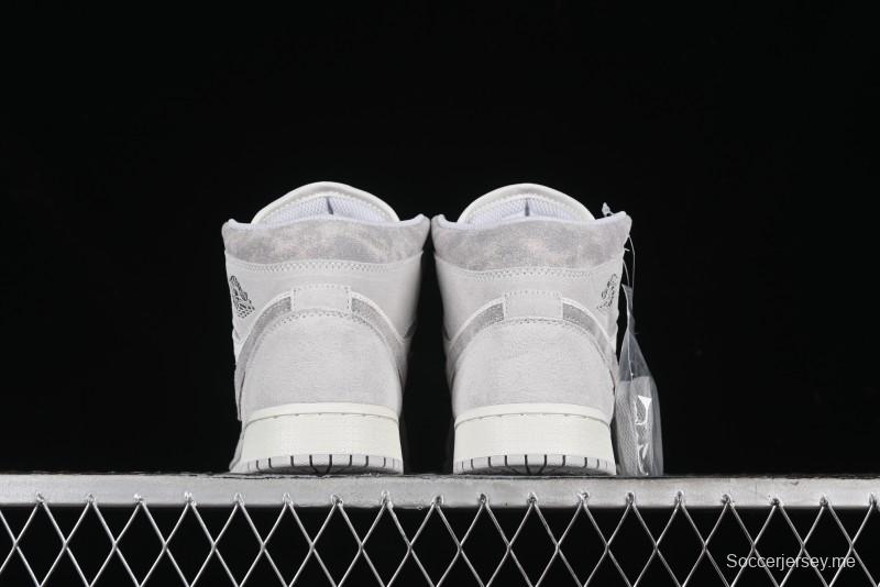 Nike Air Jordan 1 Mid AJ1 Basketball Shoes White Grey - FQ7720-002