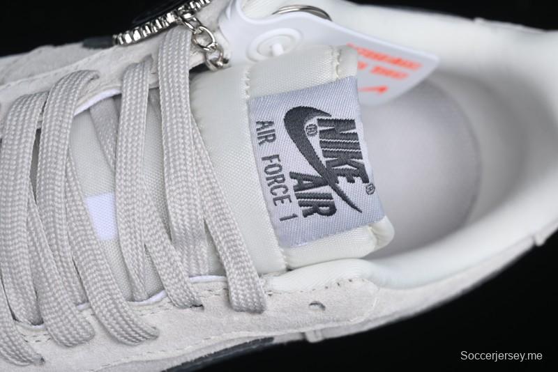 Nike Air Force 1 '07 Low Ghostface Collaboration - Light Grey Pigskin Low-Top Casual Sneakers - DF0188-022