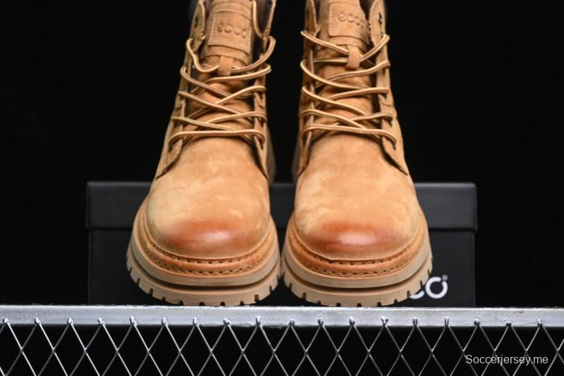 ECCO Exostrike Series Work Leather Anti-Slip Platform Boots - 63890801003