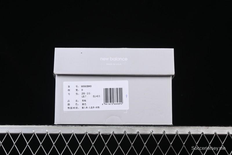 New Balance 990 Series Premium Retro Running Shoes with Carbon Fiber Midsole - M990BK6