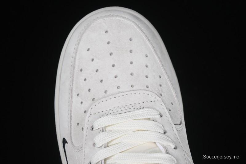 Nike Air Force 1 '07 Low Grey Pig Suede Graffiti Casual Sneakers - DF0188-035