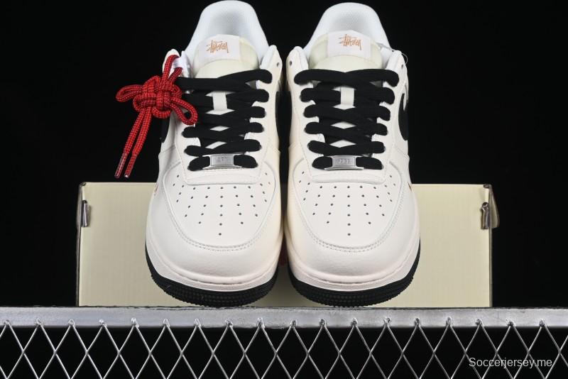 Nike Air Force 1 '07 Low Stussy Collaboration Rose Gold Embroidery Low-Top Casual Sneakers - XZ6188-720