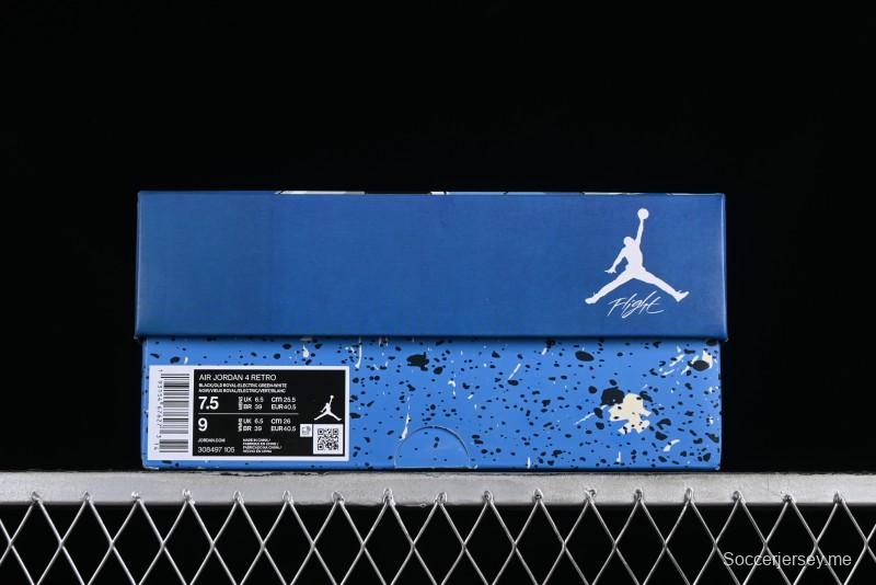 Nike Air Jordan 4 Retro Basketball Shoes Blastoise Collaboration - 308797-105