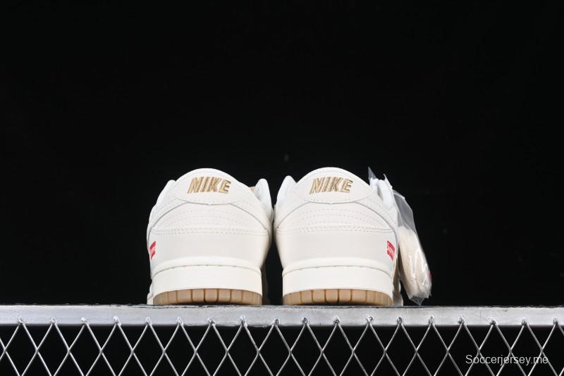 Nike SB Dunk Low Supreme Collaboration Two-Tone Khaki Anniversary High-End Custom Low-Top Casual Skate Shoes - BB8675-111