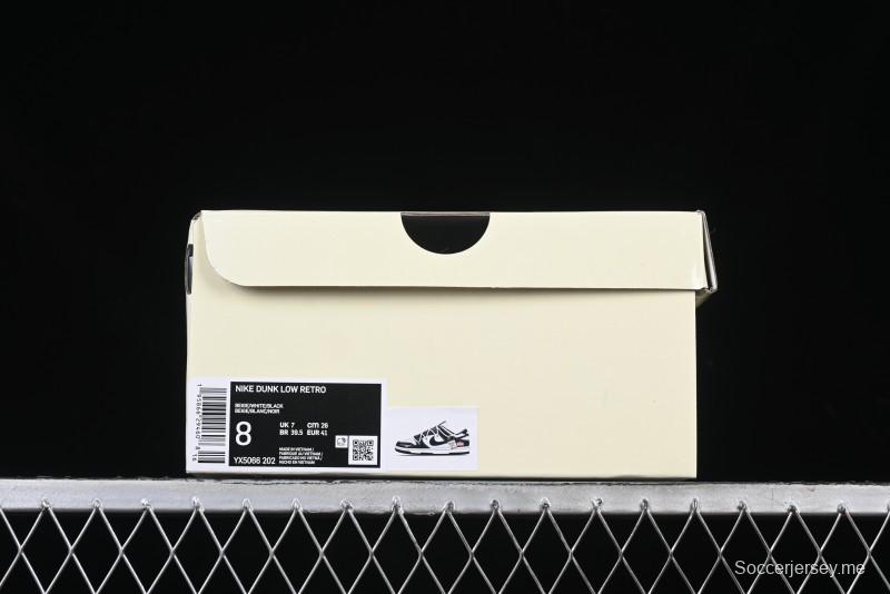 Nike SB Dunk Low Supreme x Stone Island Triple Collaboration Strap Patch Black Swoosh Anniversary Custom Low-Top Casual Skate Shoes - YX5066-202