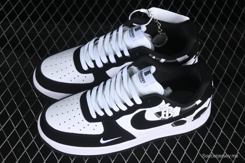 Nike Air Force 1 '07 Low Burberry Collaboration Black White Cow Print Casual Sneakers - DF0188-029