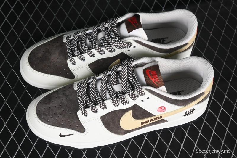Nike SB Dunk Low UN Collaboration Beige Khaki Swoosh Anniversary High-End Custom Low-Top Casual Skate Shoes - DJ2024-089