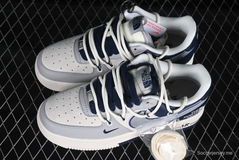 Nike Air Force 1 '07 Low The North Face Collaboration Grey Blue Lace-Up Low-Top Casual Sneakers - DM6688-024