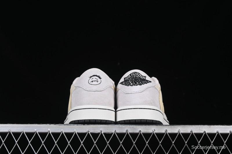 Nike Travis Scott x Air Jordan 1 Low OG AJ1 Reverse Swoosh Collaboration Sneakers - DM7866-812