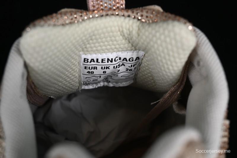 Balenciaga Phantom Sneaker Champagne Gold Full Diamond Trend Running Shoes - W3XL59645
