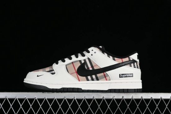 Nike Supreme SB Dunk Low Plaid Colorway Low-Top Casual Skateboarding Shoes - SP1098-051