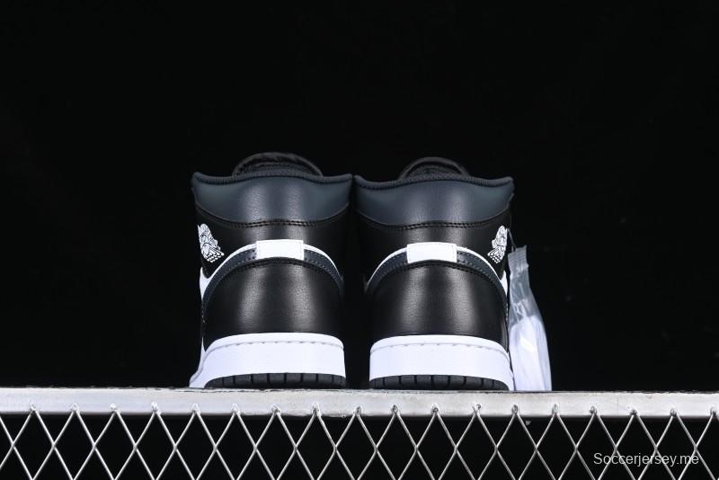 Nike Air Jordan 1 Mid AJ1 Basketball Shoes in Black White Gray - DQ8426-010