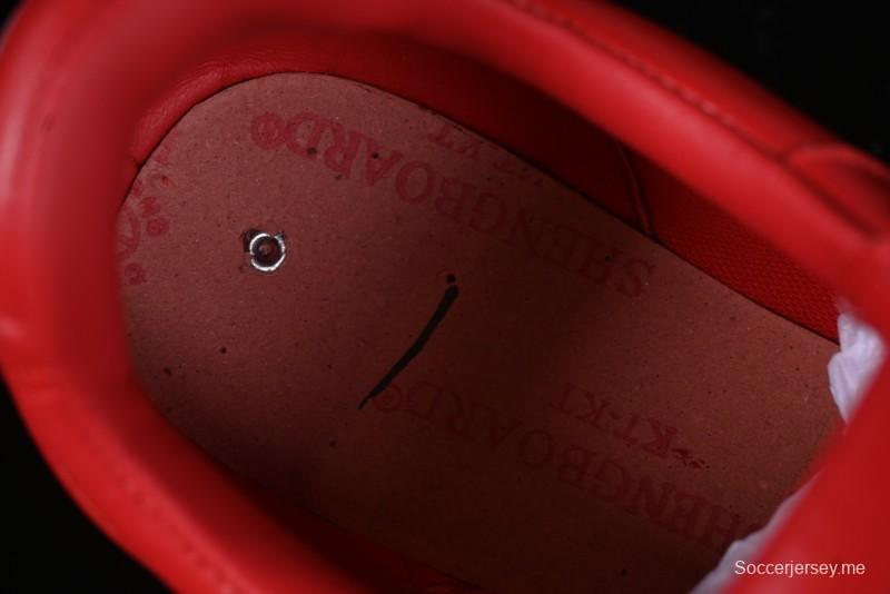 Louis Vuitton Footprint Soccer Low-Top Lifestyle Sneakers Round Toe Lace-Up Casual Shoes Red - AJF6