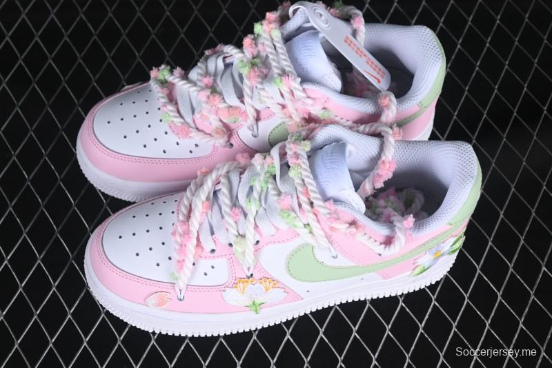 Nike Air Force 1'07 Low Casual Sneakers with Cherry Blossom Design - VV1999-013