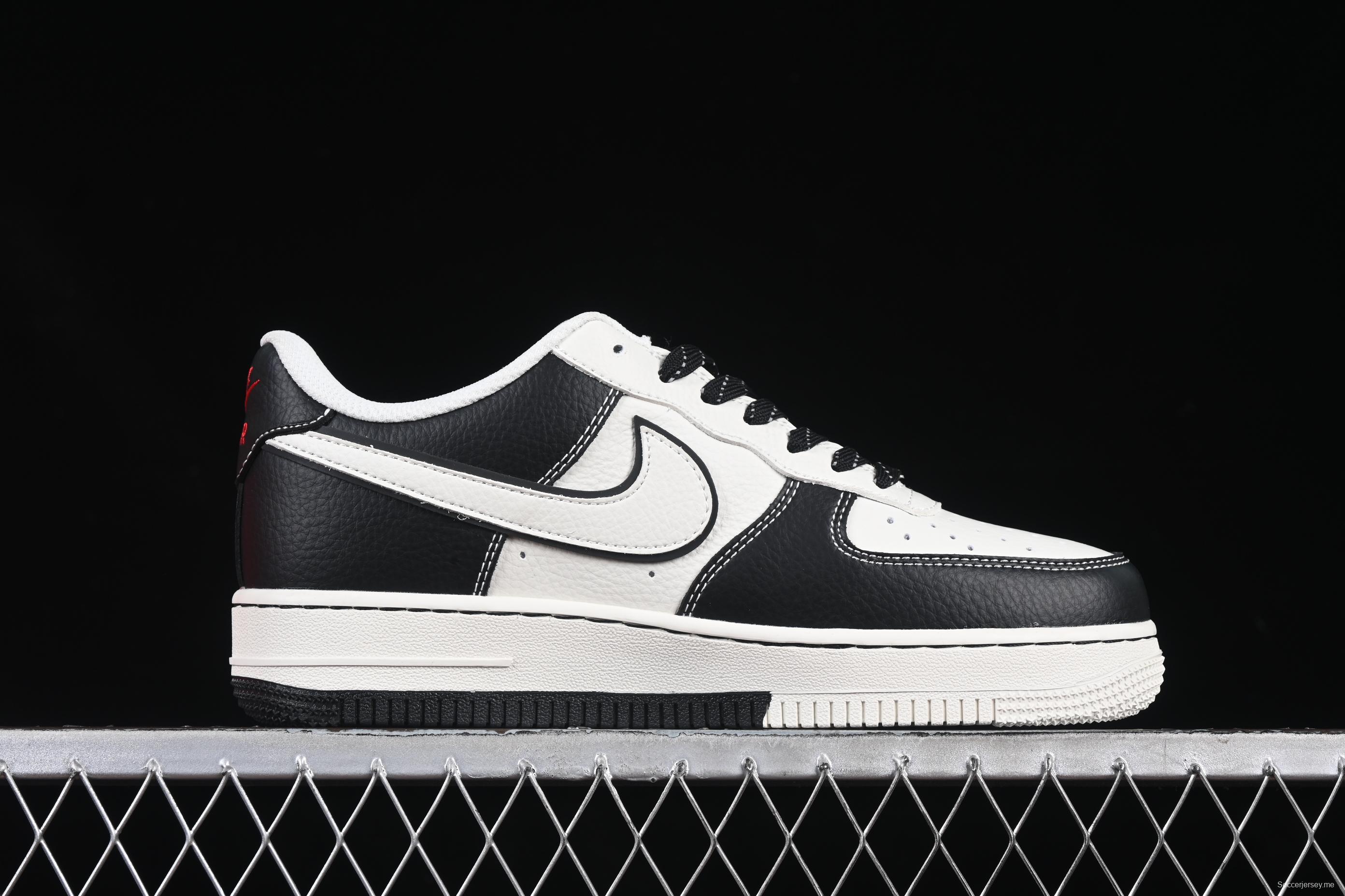 Nike Air Force 1 '07 Low Supreme Collaboration Two-Tone Red Swoosh Casual Sneakers - CS5288-004
