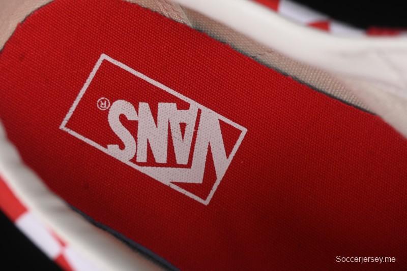 Vans Sk8-Low White Red Checkerboard Slip-Resistant Casual Skate Shoes - VN0A4UUK4W9