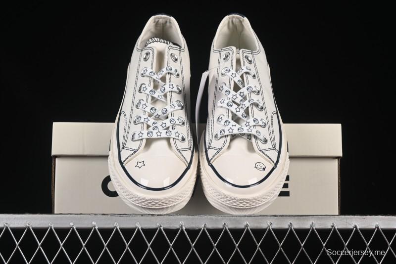Converse Noritake x Chuck Taylor All Star 1970s Low Top Canvas Sneakers with Hand-Drawn Elements - A15788C