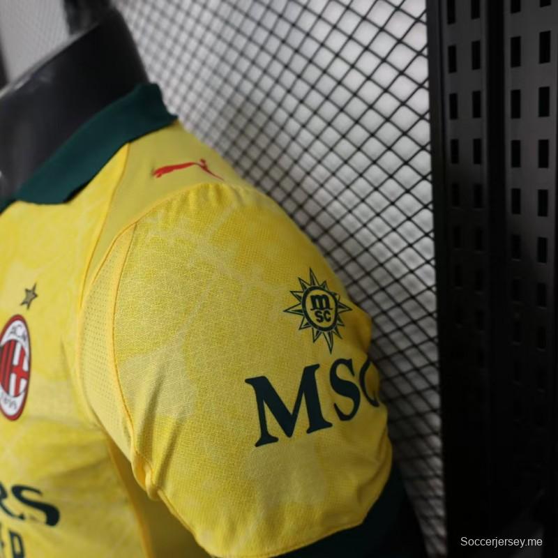 نسخة اللاعب 25/26 قميص ميلان الثالث يي أصفر اللون أصفر 25/26