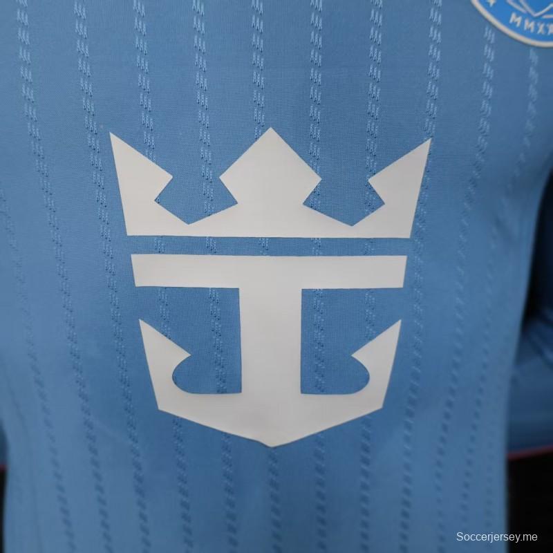 إصدار اللاعب 25/26 قميص بأكمام طويلة طويلة الأكمام أزرق اللون أزرق اللون أزرق ثالث