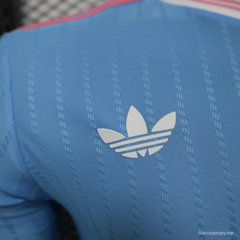 إصدار اللاعب 25/26 قميص بأكمام طويلة طويلة الأكمام أزرق اللون أزرق اللون أزرق ثالث