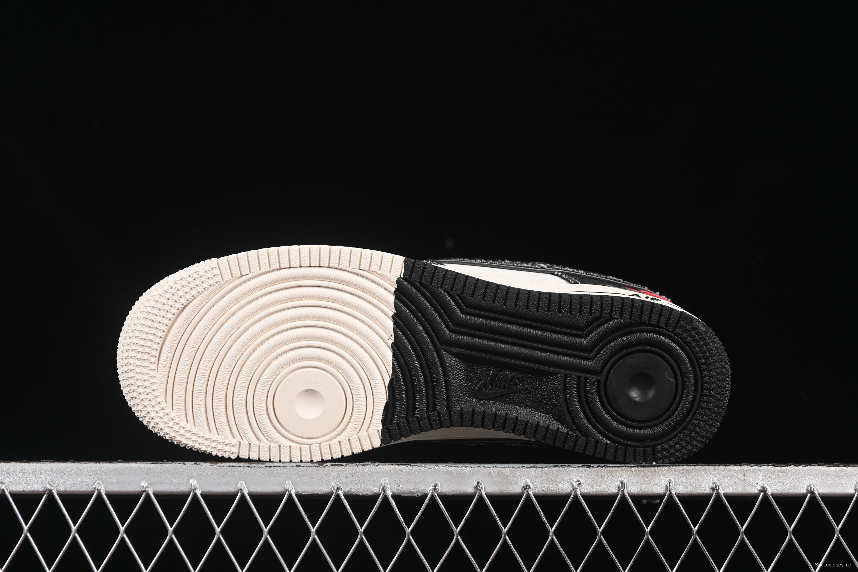 Nike Air Force 1 '07 Low Levi's Collaboration Dual-Tone Black Denim Casual Sneakers - YX5066-312