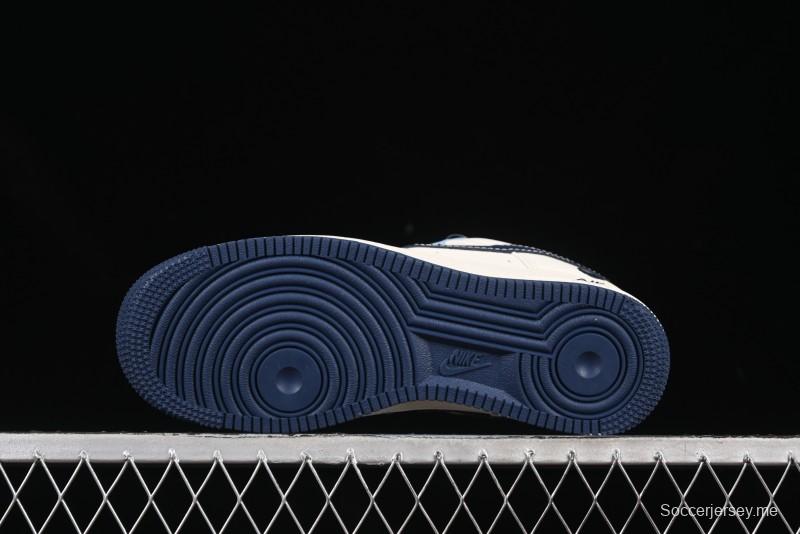 Nike Air Force 1 '07 Low Bape Collaboration Light Blue Swoosh Casual Sneakers - XS1958-554