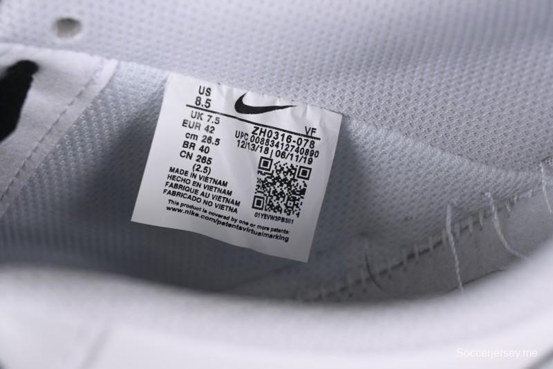 حذاء نايك اير فورس 1 '07 المنخفض الكاجوال من نايك باللونين الأبيض والأسود المتدرج مع وسادة هوائية كاملة الطول - ZH0316-078