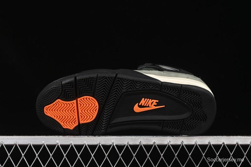 حذاء نايك Undefeated x Air Jordan 4 OG من نايك أنديفايتد باللون الأخضر الزيتوني مع لمسات برتقالية وسوداء - IB1519-200