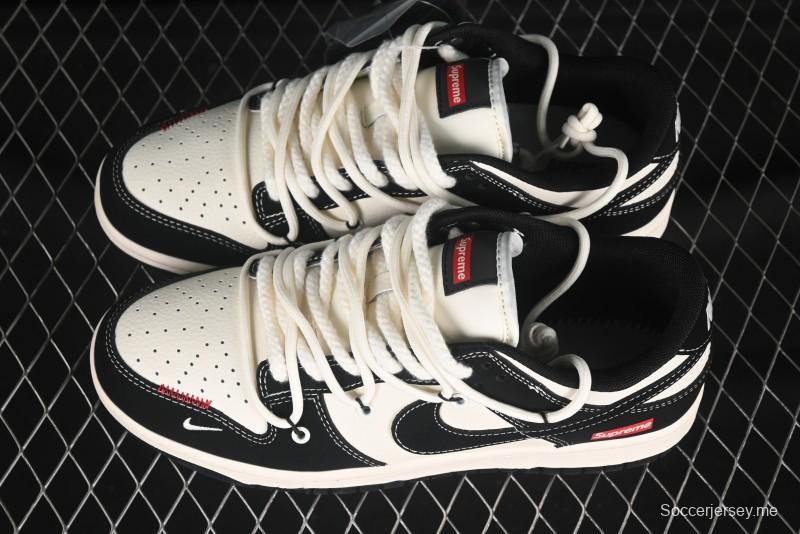 حذاء تزلج نايك SB Dunk Dunk Low SUP Series SUP Strap باللون الأسود والأبيض والأسود Swoosh الذكرى السنوية المخصصة للتزلج المنخفضة - YX5066-280