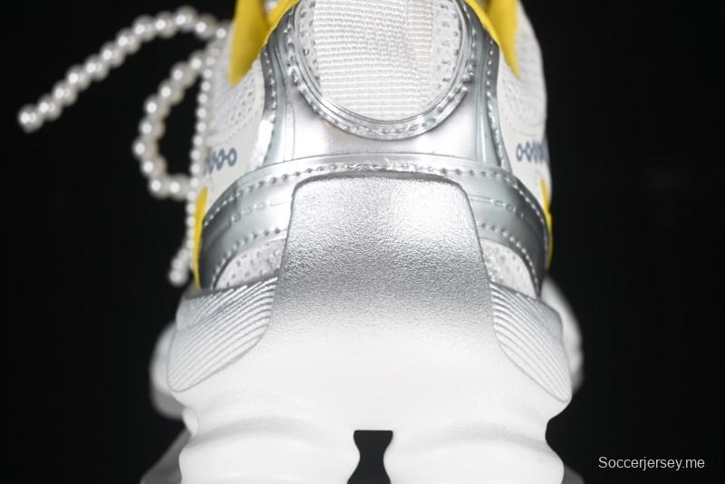 حذاء رياضي مكتنزة بأربطة مجوفة مفرغة بتصميم نجمة GG-CC مع زيادة ارتفاع 5 سم - G25X269