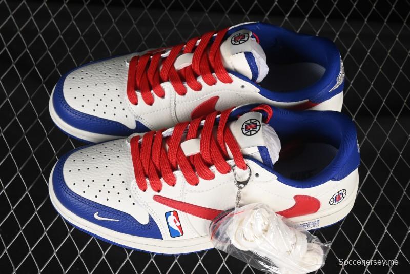 حذاء نايك ترافيس سكوت x Fragment Design x Air Jordan 1 Low OG SP AJ1 AJ1 من نايك بالتعاون مع لوس أنجلوس كليبرز، حذاء رياضي كاجوال منخفض الكعب - SC9207-026