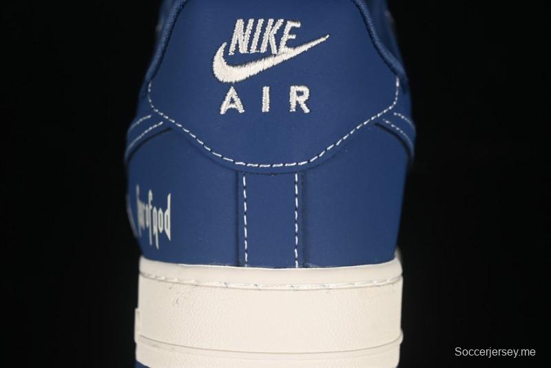 حذاء نايك اير فورس 1'07 منخفض فوغ تعاون نايكي، حذاء رياضي كاجوال أزرق مموج بيج - KK1988-079