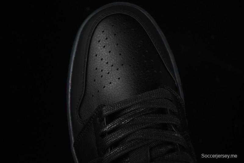 حذاء كرة السلة نايك اير جوردان 1 لاو AJ1 من نايك اير جوردان 1 لاو AJ1 لوحة جلدية بيضاء من القماش الأسود - HV596868-001