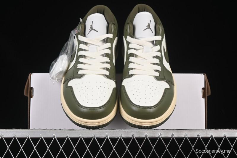 حذاء رياضي نايك اير جوردان 1 لاو AJ1 نايك اير جوردان 1 لاو AJ1 أخضر عسكري أبيض كاجوال لايف ستايل - DC0774-122