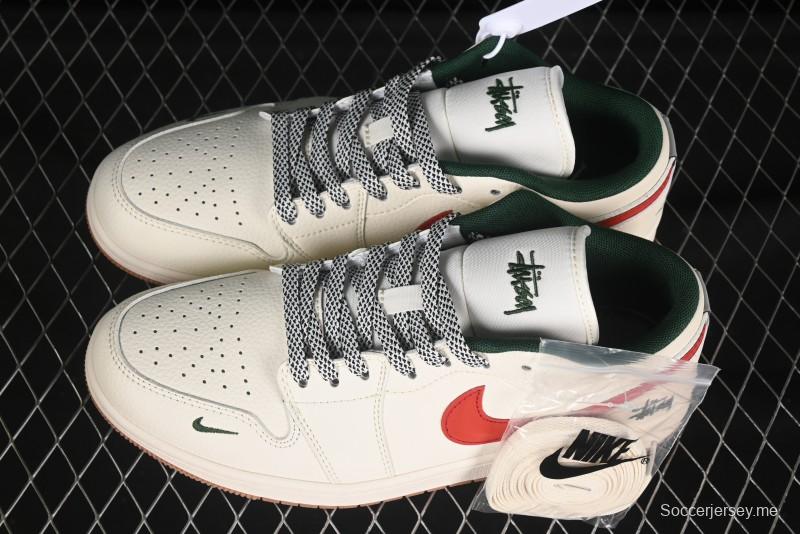 حذاء كرة سلة ريترو ريترو من نايك اير جوردان 1 لو من نايك بتعاون ستوسي مع سووش ثلاثي الأبعاد - XS6086-560