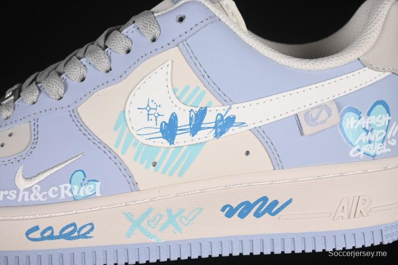 حذاء نايك اير فورس 1'07 منخفض "بلو ستار لوف" 520 سلسلة نايك اير فورس 1'07 إصدار محدود كاجوال - DB3301-991